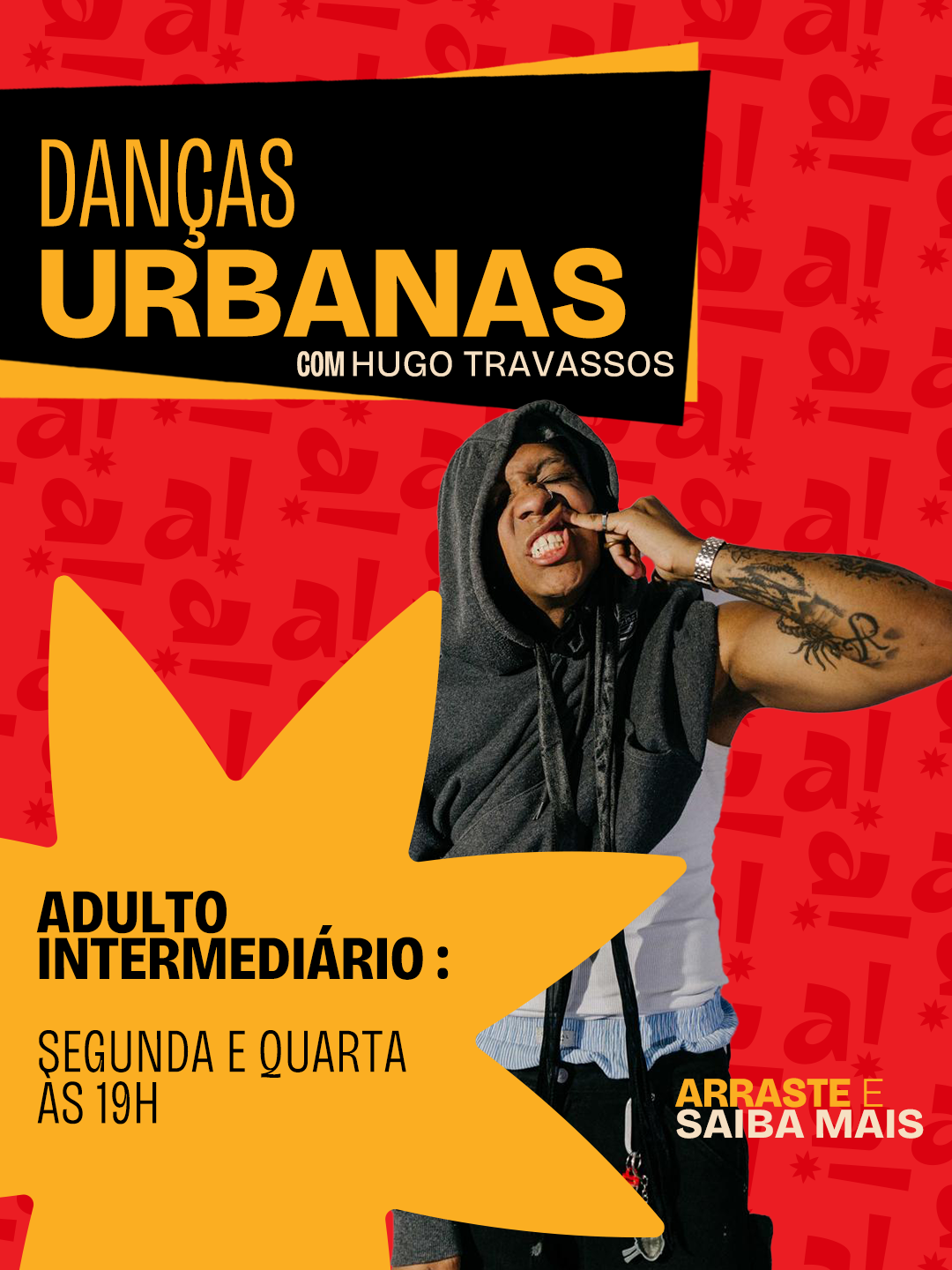 Arte da Attitude para as aulas de danças urbanas com Hugo Travassos