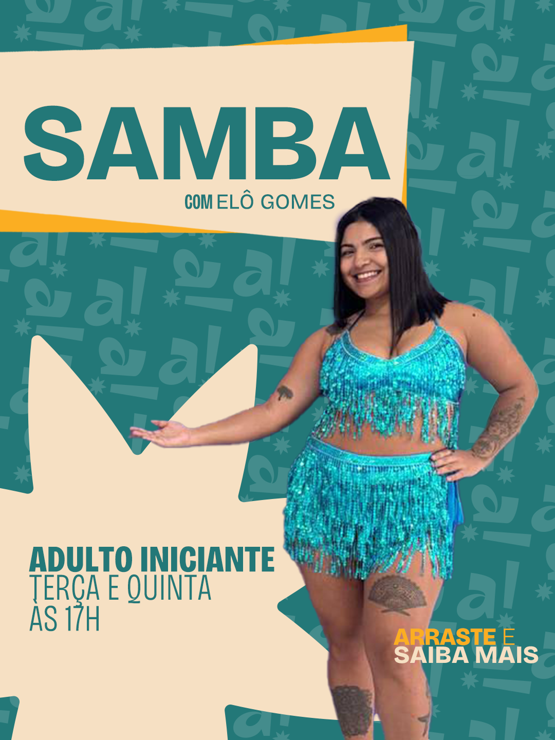 Arte da Attitude para as aulas de samba com Elô Gomes